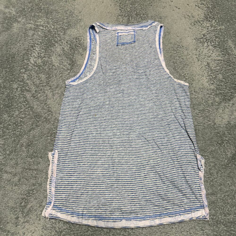 We the Free People Love Language Tank Top Shirt Womens Small Blue Linen Blend - Picture 3 of 7